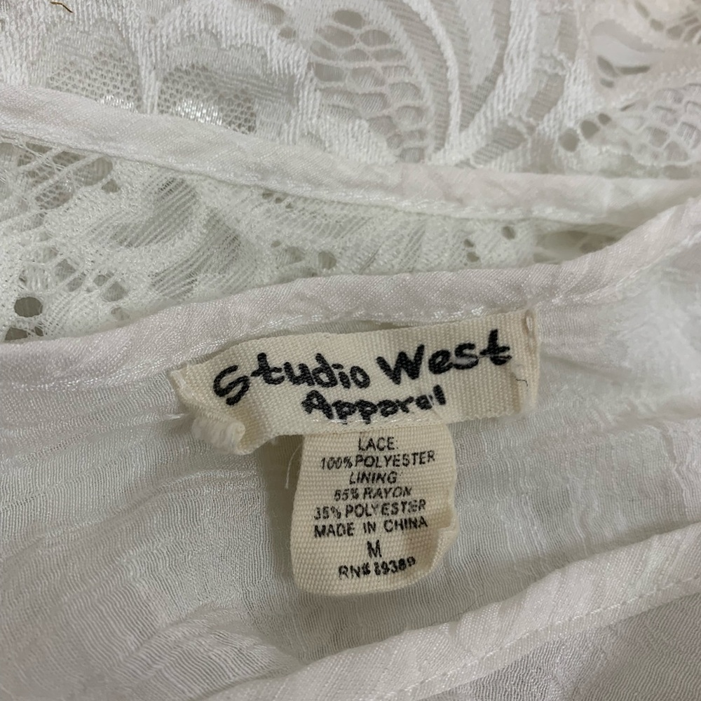Studio West Apparel lace overlay Tunic tank , size M - Picture 5 of 5